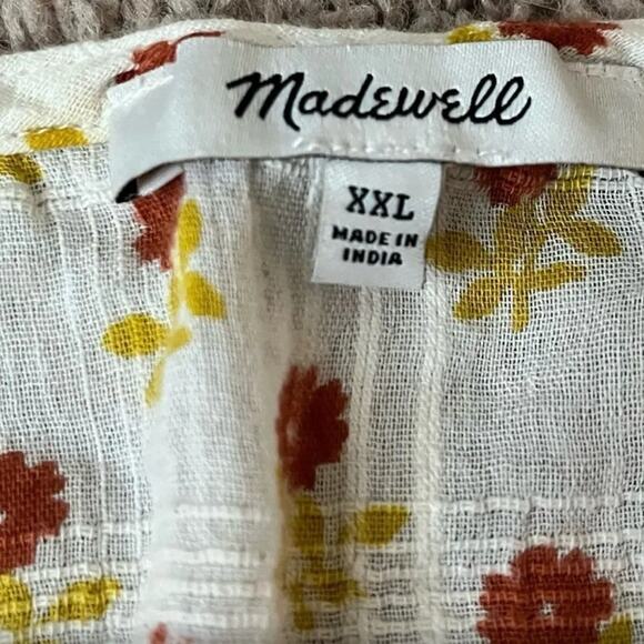 MADEWELL Sophia Wild Calendula Block Print Short Sleeve Top, Size XXL - Picture 12 of 14